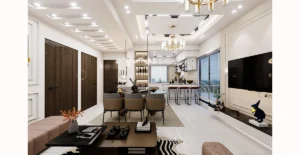 living area interior design for home with elegant decor